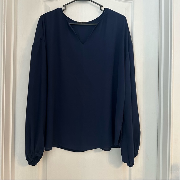 Daniel Rainn V Neck Blouse Lantern Sleeves Size XL - Picture 1 of 5